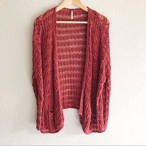Free People open Knit Crochet cardigan